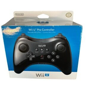 Nintendo Wii U Pro Controller Black Wireless Gamepad WUP-005 Original Box